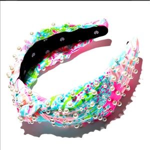 LELE SADOUGHI X LILLY PULITZER SEAING THINGS MULTI PEARL KNOTTED HEADBAND